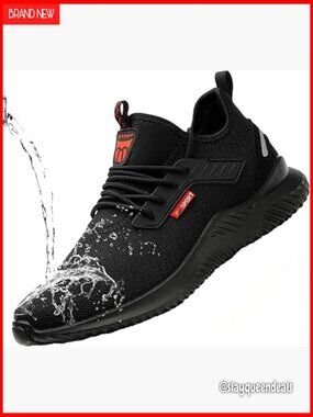 Steel Toe Work Sneakers, Waterproof Lightweight Safety Shoes, Industrial